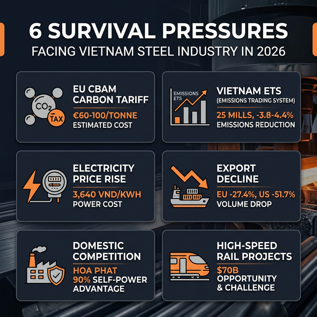 Ngành thép Việt Nam 2026: 6 áp lực sinh tồn — và cách biến chúng thành lợi thế cạnh tranh